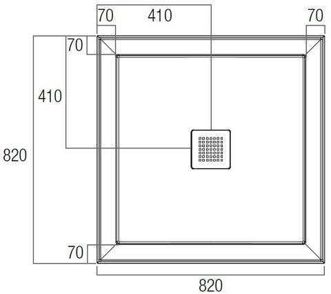 Eco 820x820 Polymarble Shower Base Centre Outlet