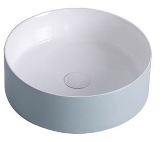 Clyde White/Blue Steele Above Counter Basin 395 x 395 x 130mm