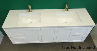 Cato 1500mm Stone Top with Double Undermount Ceramic Basin