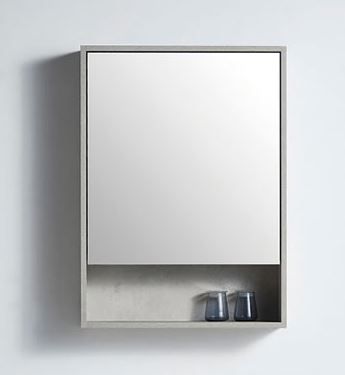 Rimini Concrete 550w x 150d x 750h Mirror Cabinet