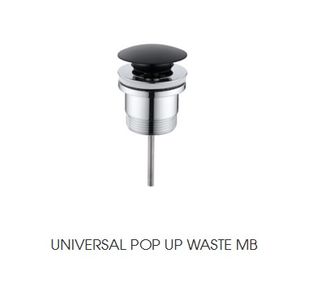 Universal Matt Black Pop Up Waste