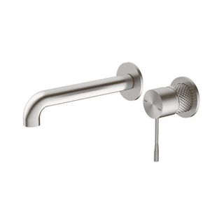 Opal Brushed Nickel Wall Basin Mixer (Separate Back Plate)