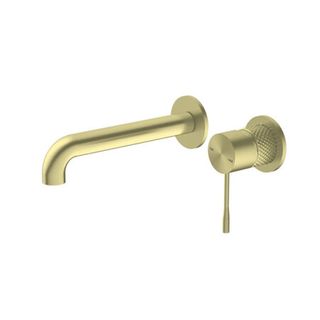 Opal Brushed Gold Wall Basin Mixer (Separate Back Plate)
