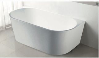 Houston 1500 Gloss White Wall Faced Freestanding Bath