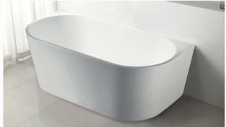 Houston 1700 Gloss White Wall Faced Freestanding Bath