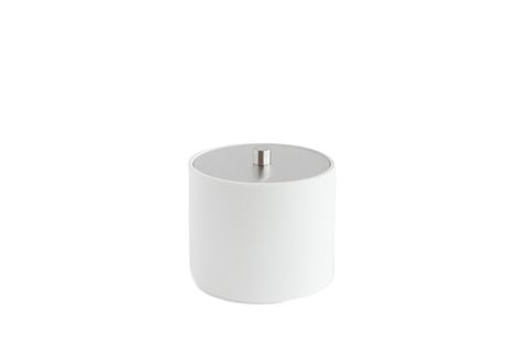 Stone Cotton Ball Box White