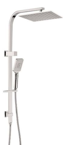 Celia/Bianca Brushed Nickel Combination Shower Square with Rail