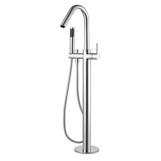 Star Round Chrome Freestanding Bath Spout With Shower