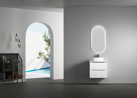 Verona 600 Wall Hung Matte White Vanity Cabinet Only