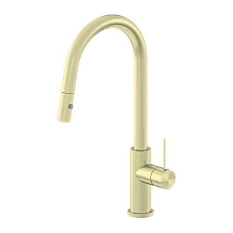 Mecca Brushed Gold Pull Out Sink Mixer