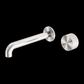 Opal Brushed Nickel Progressive Wall Basin Set 185mm Spout