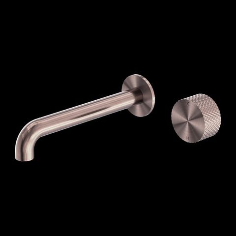 Opal Brushed Bronze Progressive Wall Basin Set 230mm Spout