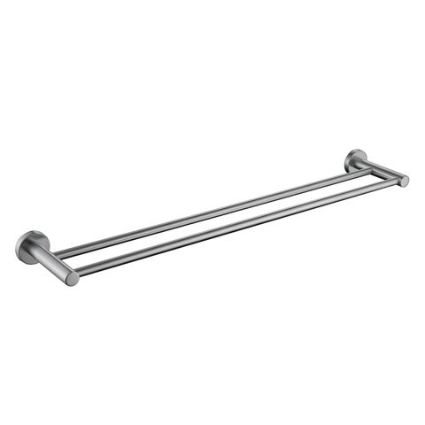 Star Brushed Chrome Double Towel Rail 600mm
