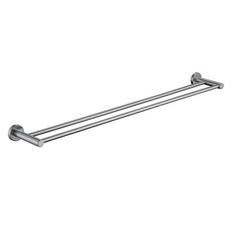 Star Brushed Chrome Double Towel Rail 750mm