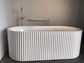 Ribble 1500 Gloss White Fluted Freestanding Bath