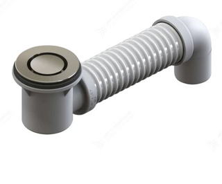 P&W Brass 40mm Brushed Nickel Bath Pop Down With Flexible Connector
