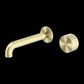 Kara Brushed Gold Progressive Wall Basin Set 230mm Spout