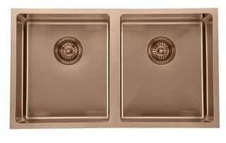 PVD Copper DOUBLE Stainless Steel Sink 760x440x200x1.2mm