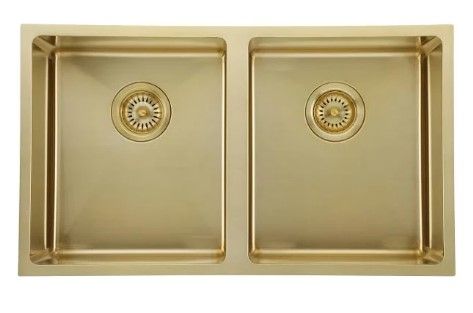 PVD Gold DOUBLE Stainless Steel Sink 760x440x200x1.2mm