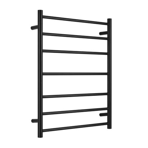 Bianca Matte Black Towel Ladder 7 Rung Round Unheated