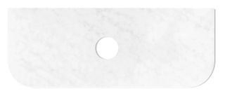 Bondi 1200x460X20mm Counter Solid Surface Top - Cloudy Carrara, Waste Hole 130mm