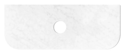 Bondi 1200x460X20mm Counter Solid Surface Top - Cloudy Carrara, Waste Hole 130mm