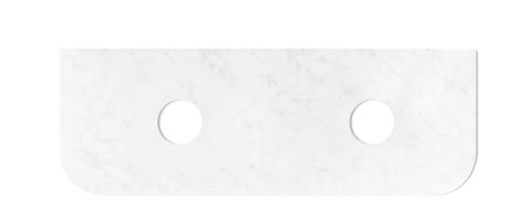 Bondi 1500x460X20mm Counter Solid Surface Top - Cloudy Carrara, Waste Hole 130mm