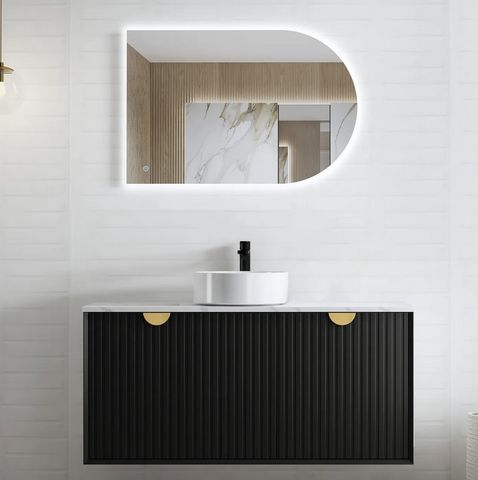 MARLO 1200x460x550 Wall Hung Matte Black Vanity Cabinet Only