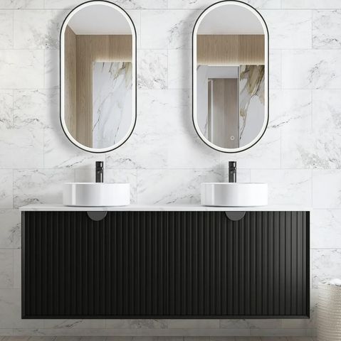 MARLO 1500x460x550 Wall Hung Matte Black Vanity Cabinet Only