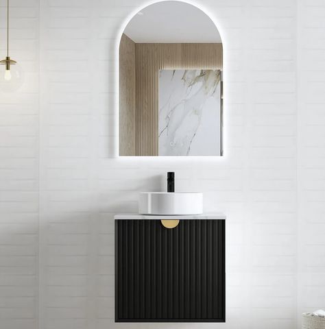 MARLO 600x460x550 Wall Hung Matte Black Vanity Cabinet Only
