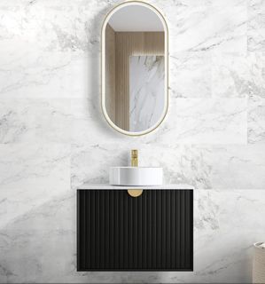MARLO 750x460x550 Wall Hung Matte Black Vanity Cabinet Only