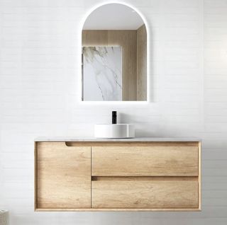 Byron 1200x460x550 Wall Hung Natural Oak Vanity Cabinet Only