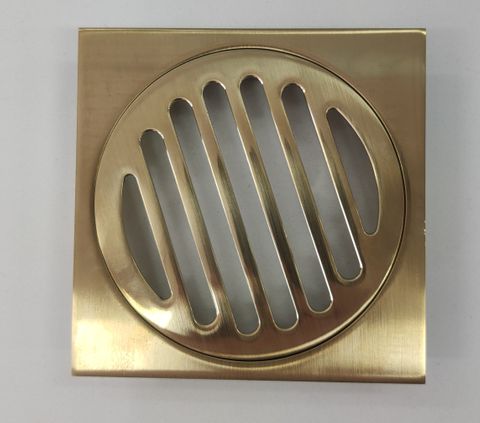 Brushed Gold Square Floor Grate 100mm