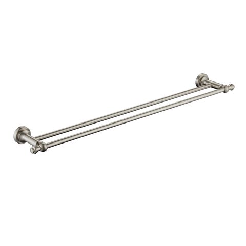 Bordeaux Double 750 Towel Rail Brushed Nickel