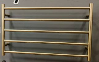 Heated Towel Rail Brushed Nickel Round 5 Bar Dual Wire