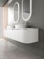 Petra 1800 Wall Hung Curved Matte White Vanity with Cato Stone Top