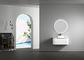 Petra 900 Wall Hung Curved Matte White Vanity with Flat White Stone Top