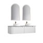 Petra 1500 Wall Hung Curved Matte White Vanity with Cato Stone Top