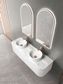Petra 1500 Wall Hung Curved Matte White Vanity with Cato Stone Top