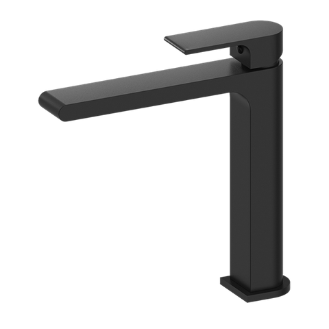 Bianca Matte Black Mid-Level Basin Mixer