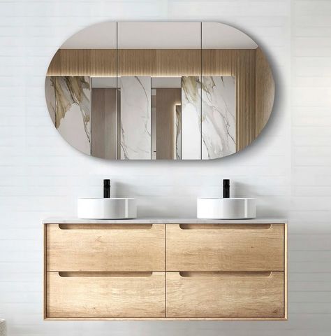Byron 1200x460x550 Double Wall Hung Natural Oak Vanity Cabinet Only