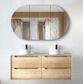 Byron 1200x460x550 Double Wall Hung Natural Oak Vanity Cabinet Only