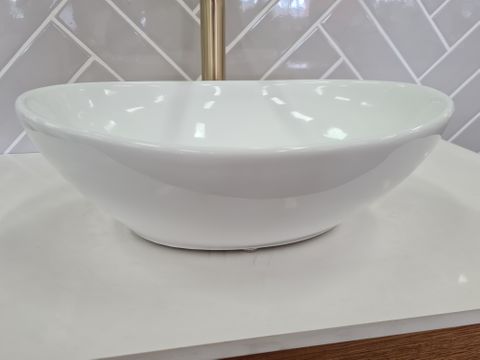Vienna Oval Gloss White Above Counter Basin 400x340x145mm