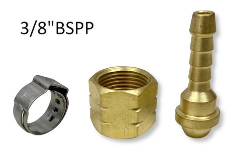 Hose Set - Left-Hand (3/8" BSPP)(Nut/Nipple/Clamp)