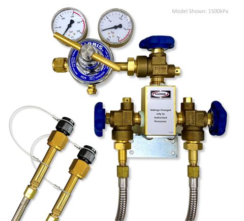 1 x 1 Nitrogen Manifold, 1500kPa (1.2m, 1/2" Tube)