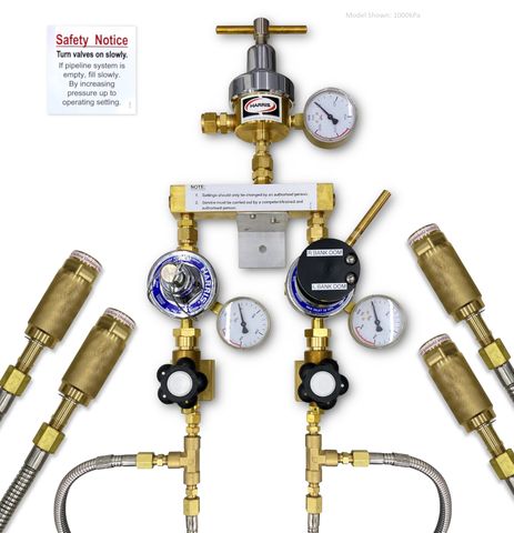 2 x 2 CO2 Manifold 400kPa (1.2m, 1/2" Tube)