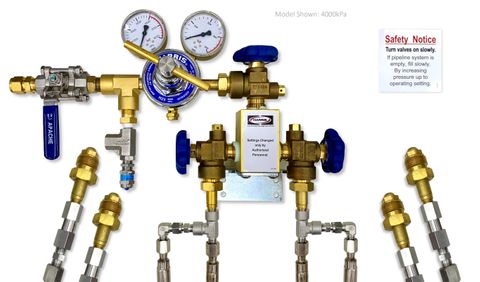2 x 2 Nitrogen Manifold 4000kPa (1.8m 300b, 1/4"T)