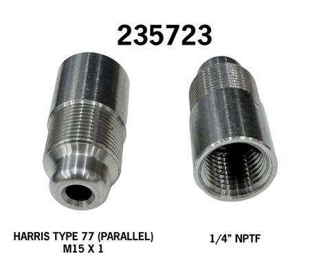 Harris Type 77 Male to 1/4" NPTF Adapter (SS)