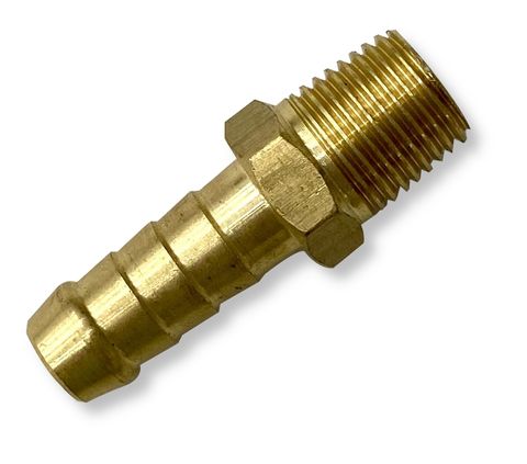 Barbed Nipple, Male 3/8" Hose Barb x 1/4" BSP M