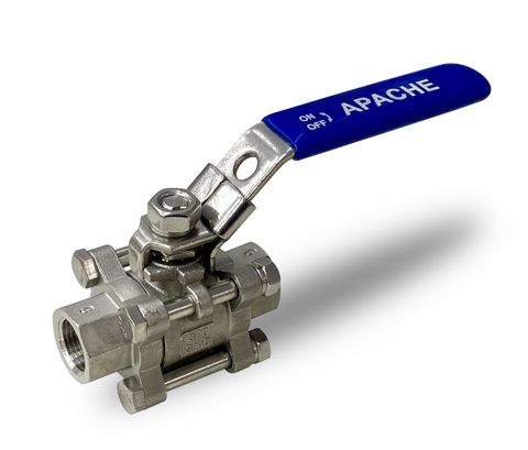 3/8" SS Ball Valve (Lever Handle) (3-Piece) (FF)